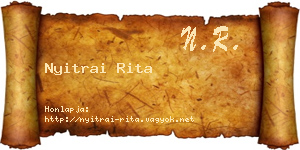 Nyitrai Rita névjegykártya